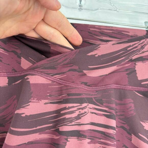 Alphalete Surface Power Ankle Legging Yoga Pant Burgundy Crossover Waist Size XS - Picture 3 of 9